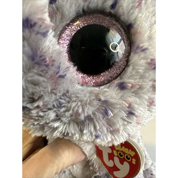 Ty SPECKS the Speckled Grey Elephant 9 Inch Beanie Boos Grey Pink Glitter W Tag - Picture 9 of 14